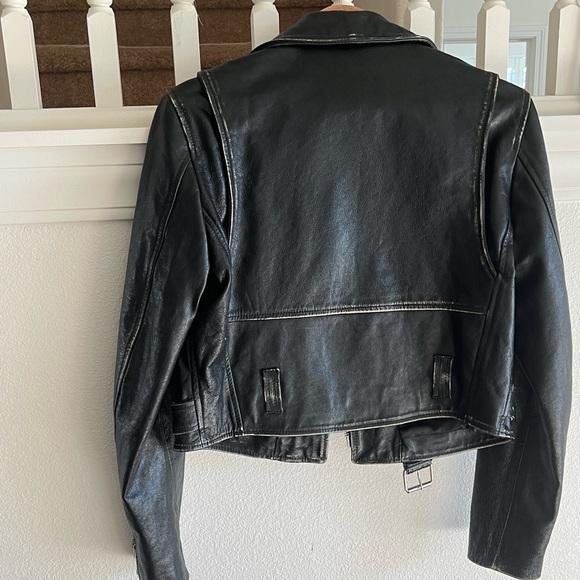 Re/Done 80’s Moto Leather Jacket in Vintage Black - Picture 3 of 6